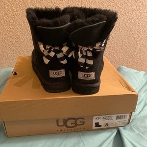 Mini Bailey Bow Stripe Ugg Boots